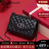CALWAN KEODH包包女包轻奢小众牛皮新款2025斜挎包链条包生日礼物送女友老婆 黑色【定制礼盒装】高端品牌高级感实用走心女生闺蜜
