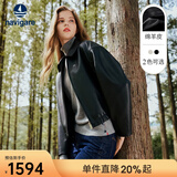 Navigare意大利小帆船短款女士真皮皮衣秋季时尚百搭上衣翻领羊皮革外套 暗夜黑 XL