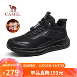 骆驼（CAMEL）城市户外徒步鞋网面休闲跑步运动鞋男加绒 G14W566705R 黑色 43