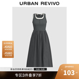 UR2025夏季新款女装拼接假两件撞色无袖连衣裙UWM750057