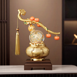 贝汉美（BHM）高档轻奢总经理办公室摆件工艺品高端大气客厅桌面书房酒柜装饰品 【柿柿如意】水晶聚宝盆葫芦（透明金箔）