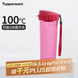 特百惠（Tupperware）茶韵500ML塑料杯男女士学生夏季运动水杯子户外便携大容量 美唇红
