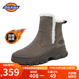 Dickies女士雪地靴女靴冬季加绒加厚短靴保暖棉鞋靴子 驼色 38 