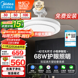美的（Midea）风扇灯一体吊扇灯客厅餐厅卧室LED吊灯负离子智控42寸灯具