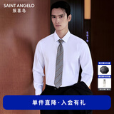 报喜鸟长袖衬衫男装【免烫抗皱易打理】白色纯棉衬衣男商务正装衬衫上衣 原白色 39 (170/88)