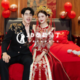 泰勒马丁秀禾服新娘婚纱2025新款秋冬结婚礼服敬酒服古装龙凤褂婚服嫁衣 X616仅女装 M