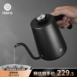 HeroC07pro+手冲咖啡壶自带温度仪304不锈钢长嘴壶细口壶 黑色