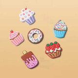 爱墨绘卡通立体软胶卡通磁吸装饰食物蛋糕冰箱贴6个装