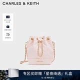 CHARLES&KEITH绗缝菱格链条水桶包双肩包包女包女友生日礼物CK2-10701506 Light Pink浅粉色 M