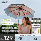 蕉下（beneunder）太阳伞防紫外线夏季遮阳伞晴雨两用伞双层三折防晒伞防晒小黑伞 【经典大花】花椿