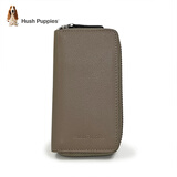 暇步士（Hush Puppies）男士钥匙包真皮多功能卡包钥匙包女零钱包钥匙包家用钥匙扣 浅灰287B