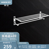 摩恩（MOEN）不锈钢卫生间挂件浴巾架浴室毛巾架纸巾架卫浴置物架浴室五金挂件 不锈钢双层浴巾架60cm
