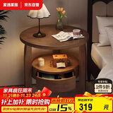 家逸实木边几简约沙发边柜客厅茶几小圆桌创意边桌茶桌子床头柜