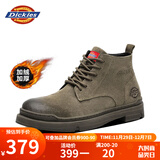 Dickies高帮男靴厚底马丁鞋男士靴子潮男女靴情侣鞋 驼色-加绒 40 
