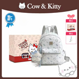 COW&KITTY正品KT猫2025新款通用学生女士双肩包旅游背包大容量生日礼物女生 蓝色送挂件礼盒 小号24-13-27 中号28-14-33