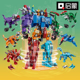 启蒙积木男孩玩具变形机甲小颗粒积木拼装可动机器人男孩生日礼物 修罗战神-1414