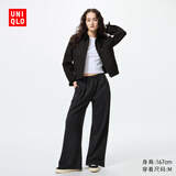 优衣库女装运动宽腿裤/阔腿裤宽松卫裤25秋冬新款479620 09 黑色 S /155/64A