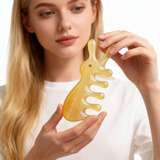 采药师牛角按摩梳子头部按摩器牛角经络梳鼻刮眼部拨筋棒面部拉提美容板