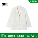 森马（Semir）外套女中长款西装领通勤宽松2024冬含羊毛双面呢夹克109724108021