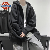 NEW OR MODE开衫卫衣男士潮流牌韩版宽松慵懒风休闲连帽外套学生上衣服男装 黑色 L