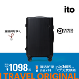 ITO行李箱旅行箱大容量万向轮轻便小型短途箱密码箱登机箱一代拉杆箱 经典条纹-炭黑 20英寸 可登机|无侧把手