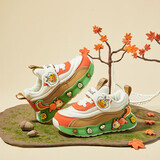 B.Duck小黄鸭儿童运动鞋冬季男女童潮鞋短绒保暖二棉跑鞋3044A米桔25