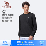 骆驼（CAMEL）长袖圆领套头卫衣男宽松休闲运动打底衫 J13CAYL6063 幻影黑 XL