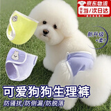 郦狼狗狗生理裤母狗姨妈月经期安全裤泰迪用品宠物内裤中小型犬防骚扰 浅紫小兔裤子L号【腰围28-38cm】