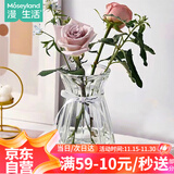 漫生活玻璃花瓶冰心款摆件束口七夕宿舍鲜花仿真花干花插花瓶水养富贵竹