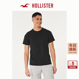 HOLLISTER小海鸥图案24夏情侣基础款短袖T恤男装女装324-4042 黑色 L (180/108A)