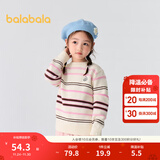 巴拉巴拉童装儿童毛衣男童针织衫女童毛衫秋装冬宝宝衣服卡通萌趣 白红色调00416 110 cm