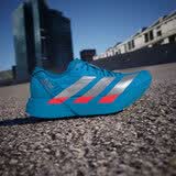 阿迪达斯（adidas）男鞋 ADIZERO ADIOS PRO 4 轻便透湿排汗缓震竞速马拉松碳柱跑鞋 JR4796/太阳能蓝/金属银/亮红色 41