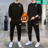 彪马（PUMA）男装运动套装25冬新款舒适简约保暖卫衣套头衫宽松运动裤两件套 新到时尚卫衣+收口长裤 加绒 XL 185