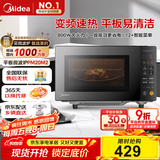 美的（Midea）家用变频微波炉平板式易清洁 800W微波速热 一键智能菜单 钻石背板 微晶面板加热20L（PM20M2）