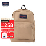 JANSPORT杰斯伯书包轻便双肩包男女旅行包简约背包电脑包学生校园 4QUE7R5奶咖/卡其色-侧袋+隔层