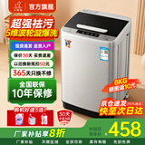 小鸭牌【官方店】全自动洗衣机小型宿舍迷你母婴儿童小孩宝宝专属家用出租房预约洗脱一体洗衣机小型迷你 8.0kg全自动【强力电机+全国联保】透明黑 全自动洗脱一体