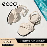 爱步（ECCO）凉鞋女 夏季方头一字带通勤休闲百搭粗跟凉鞋 雕塑233803 石灰色23380301378 38
