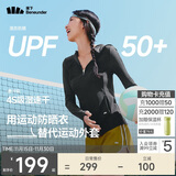 蕉下（beneunder）运动防晒衣女超轻薄DS836吸汗防晒服防紫外线显瘦户外漫暮黑L