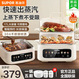 苏泊尔（SUPOR）电炖锅电蒸锅电炖盅隔水炖煲汤锅炖汤锅0涂层多功能白瓷炖盅上蒸下煮燕窝炖盅电煮锅 17L