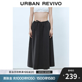 UR2025秋季新款女装时尚超宽松蕾丝拼接中长款半裙UYY550016 深灰 (偏宽松) S (XS-S)