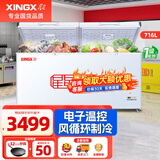 星星冰柜商用大容量 大冰柜商用全冷冻家商两用卧式冰箱冷柜雪糕柜冷冻冷藏岛柜冷饮超市便利店雪糕 -30度风循环716升电控 716E