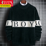 啄木鸟毛衣男士装秋冬季衫线非羊加厚毛衫保暖打底针织衫衣服 10928/607黑色 L