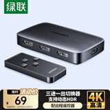 绿联 HDMI4K高清切换器3进1出三进一出视频切屏笔记本电脑台式机接电视显示器投影仪兼容二进一出80125