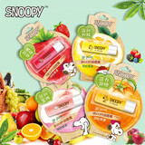 史努比（SNOOPY）润唇膏水蜜桃甜橙柠檬草莓保湿滋润防干裂无色青少年3.5g 四款各一支