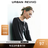 UR2025秋季新款女装休闲撞色拼接领口纽扣针织开衫UYY950080+ 深灰 S