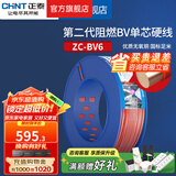 正泰（CHNT）阻燃电线BV2.5/4/6平方单股铜芯电线 电缆线国标电源线家用铜芯线 红色火线BV6  100米