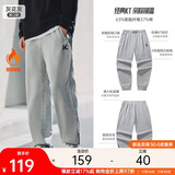 安踏加绒运动长裤卫裤男士KT系列冬季针织宽松休闲收口束脚裤子男