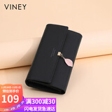 viney牛皮女士钱包大容量手拿包学生长款多卡位零钱包高端轻奢钱夹皮夹