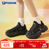 FILAFUSION斐乐潮牌女鞋硬糖鞋厚底老爹鞋女运动鞋女 黑色-BK 38