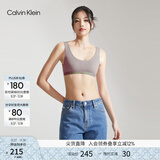 Calvin Klein内衣女士美拉德简约提花舒适ck薄垫无钢圈轻运动U型美背背心文胸 PET-灰咖色 L